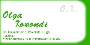 olga komondi business card